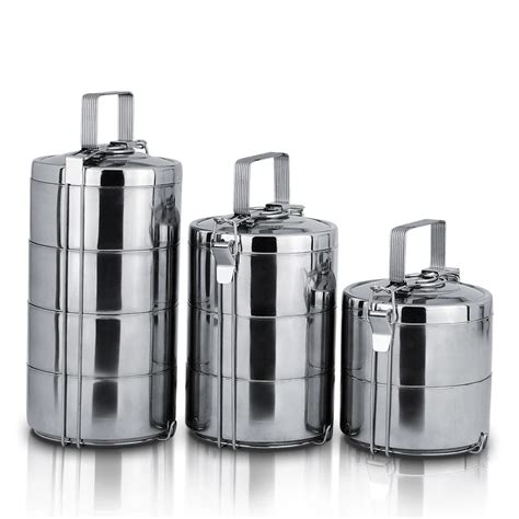 steel tiffin box 3 container|stackable tiffin lunch boxes.